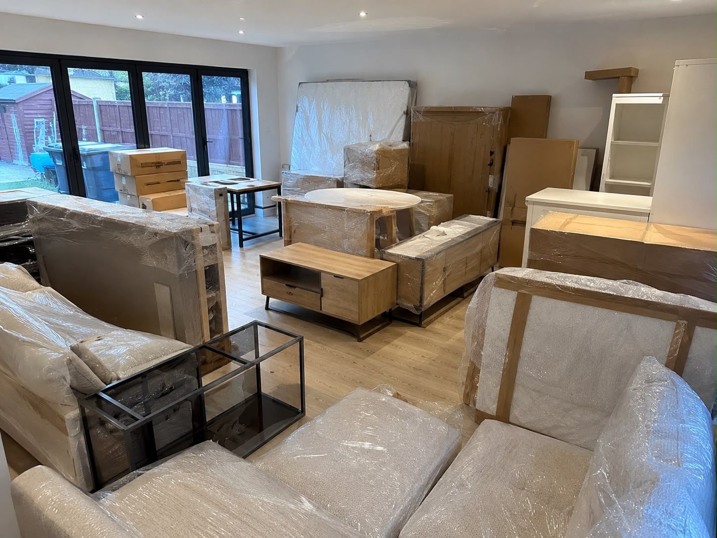 Furniture and goods wrapped and ready after a DropShift delivery